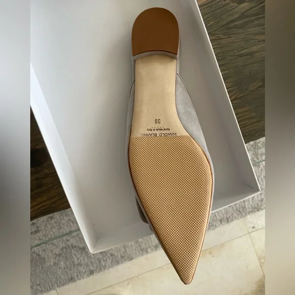 Manolo Blahnik - Grey 39 (9) - Maysale Suede Flats - Picture 2 of 6